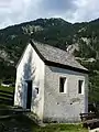 St.Anna-Kapelle in Oberproßegg, rechts hinten der Obere Steiner Wasserfall