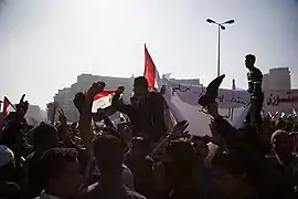 Anti-Muslimbruderschaft-Parolen skandierende Demonstranten