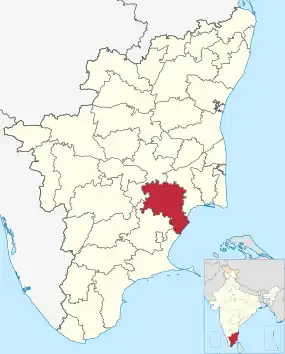 Positionskarte des Distrikts Pudukkottai