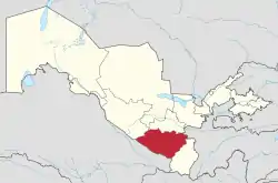 Lage des Viloyat Qashqadaryo in Usbekistan