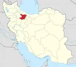Lage der Provinz Qazvin im Iran