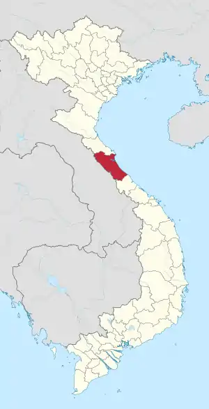 Karte von Vietnam mit der Provinz Quảng Bình hervorgehoben