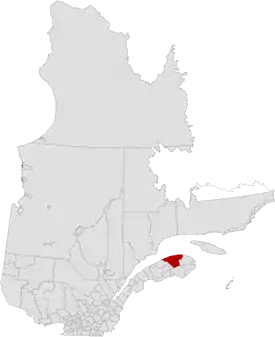 Lage der MRC La Haute-Gaspésie