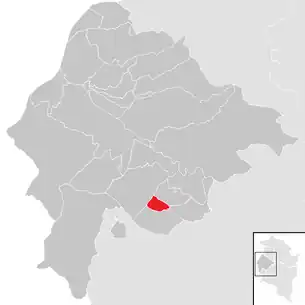 Lage der Gemeinde Röns im Bezirk Feldkirch (anklickbare Karte)