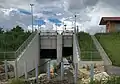Blick auf den Bachdamm aus Richtung Gissigheim