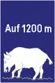 Warntafel „Wildwechsel durch Wild­schweine“.