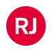 Rundes Liniensymbol mit den weißen Großbuchstaben RJ in rot gefülltem Kreis vor neutralem Hintergrund