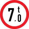 Verbot für Fahrzeuge über angegebenes tatsächliches Gewicht