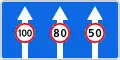 5.15.8Fahrstreifentafel mit Geschwindigkeits-begrenzungen