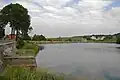 Kunstteich mit Zufluss (links) aus der Martelbacher Rösche