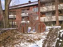 Radfahrerskulptur in Annen