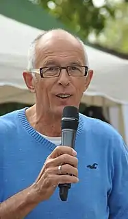 Wolfgang Schäffer beim Tag des Offenen Denkmalsauf der Radrennbahn Bielefeld (2018)