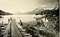 Eisenbahnbau am Eyak-See, Alaska