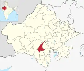 Positionskarte des Distrikts Rajsamand