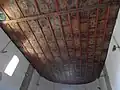 Hölzerne Kassettendecke in der reformierten Kirche