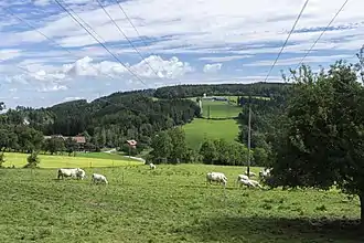 Blick auf den Sattel (Mitte links) von Westen