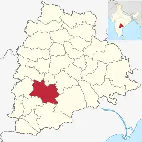 Positionskarte des Distrikts Rangareddy