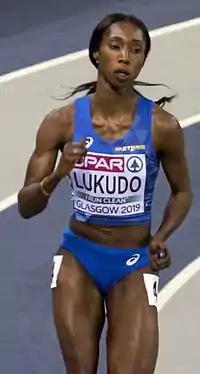 Raphaela Lukudo bei den Halleneuropameisterschaften 2019 in Glasgow