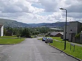 Blick von Rassau aus in Richtung des Stadtzentrums von Ebbw Vale