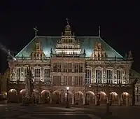 Bremer Rathaus bei Nacht