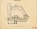 Rathaus St. Johann, Georg von Hauberrissers Entwurf des ersten Obergeschosses mit Erweiterungsbau (1896)