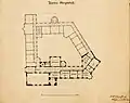 Rathaus St. Johann, Georg von Hauberrissers Entwurf des zweiten Obergeschosses mit Erweiterungsbau (1896)