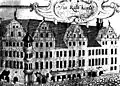 das Rathaus um 1720 auf einer Karte von Hanns Sigismund Ulrici