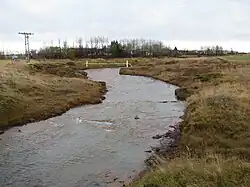 Rauðalækur, Bach und Siedlung