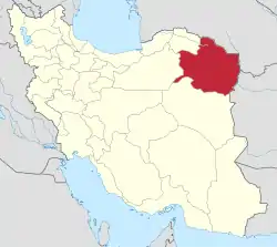Lage der Provinz Razavi-Chorasan im Iran