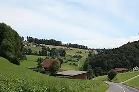 Blick vom Reidermoos auf Wiliberg