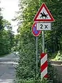 Gefahrzeichen Reiter