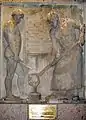 Relief vor dem Bahnhof zur Erinnerung an das Stahlwerk Oberbilk