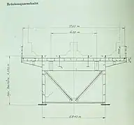 Zeichnung des Brückenquerschnitts