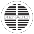Das Gitter-Form-Logo mit Renault-Schriftzug.1923 bis 1925