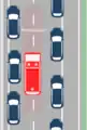 Rettungsgasse bei zwei Fahrstreifen