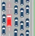 Rettungsgasse bei vier Fahrstreifen