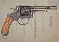 Revolver 1882, spätere Ausführung mit Holzgriffschalen (Waadtländisches Militärmuseum Morges)