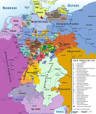 Königreich Bayern im Rheinbund 1806,mit Tirol