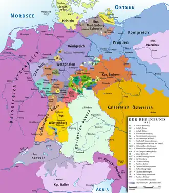 Königreich Bayern im Rheinbund 1812,mit Salzburg