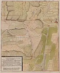Karte mit dem „Stuttgardt Haubtgericht“ und dem „Cantstatter Haubtgericht“  auf der Feuerbacher Heide, 1720. → Bildkommentar.