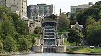 Schleusentreppe an der Mündung des Rideau Canals in den Ottawa-Fluss, Kanada