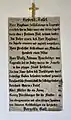 Gedenktafel zur Errichtung der Kapelle