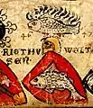 Herren von Riedhausen: Oberwappen mit dem silbernen Fisch im OberwappenZürcher Wappenrolle, um 1340