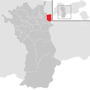 Lage der Gemeinde Rietz (Tirol) im Bezirk Imst (anklickbare Karte)