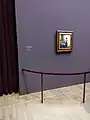 Abstandshalter vor den Kunstwerken, Blick auf das Gemälde Das Milchmädchen