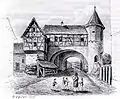 Das Rinnentor auf einem Aquarell von 1850