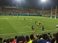 Szene aus dem Finale 2016 zwischen Neuseeland (schwarz) und Australien (gelb/grün)