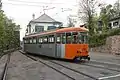 Triebwagen 12 der Rittner Bahn im Bahnhof Oberbozen / Soprabolzano