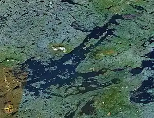 Satellitenfoto des Stausees