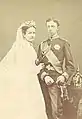 Hochzeitsbild ihrer Schwester Prinzessin Maria Pia von Neapel-Sizilien (1849–1882) mit Robert I. Karl Ludwig Maria von Bourbon-Parma, dem älteren Bruder ihres Ehemanns Henri von Bourbon-Parma